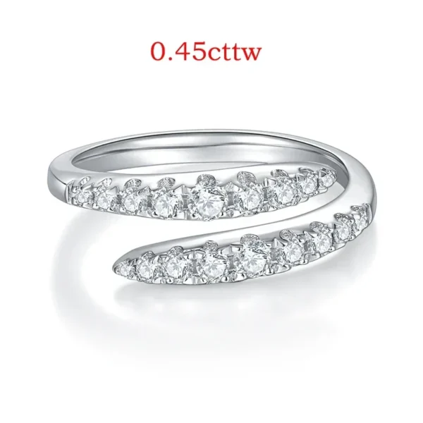 10 Gems Full Moissanite Rings for Women Sparkling Flawless Lab Created Diamond S925 Sterling Silver - Image 9