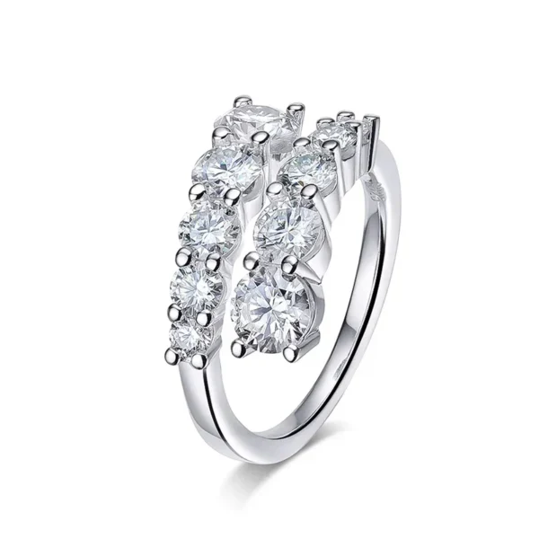 10 Gems Full Moissanite Rings for Women Sparkling Flawless Lab Created Diamond S925 Sterling Silver - Image 7