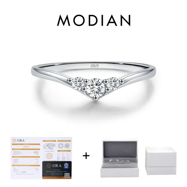 MODIAN Simple Eternity Moissanite Ring 925 Sterling Silver Sparkling Simple Thin Wedding Band Rings For Women Fine Jewelry Gift - Image 7